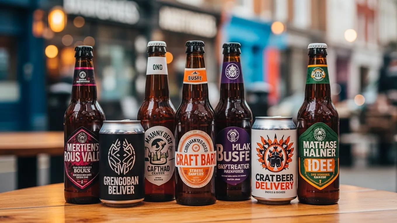 Craft beer selection in a cozy London setting, highlighting convenience and quality