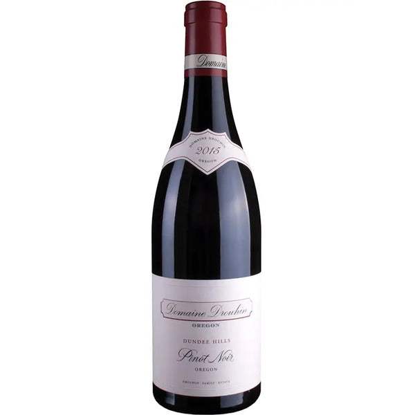 Domaine Drouhin Oregon's 2021 Pinot Noir 75cl bottle with a red cap and elegant label, showcasing premium Oregon winemaking.