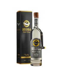 Beluga Gold Line vodka bottle and packaging on a white background