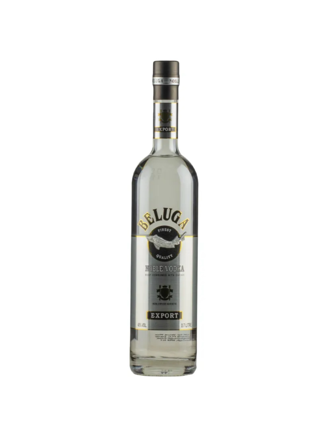 Beluga noble vodka bottle 70cl on a white background