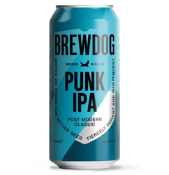 BrewDog Punk IPA can on a white background
