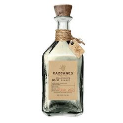 Bottle of Cazcanes No.10 Blanco Tequila 75cl – uncut, still-strength tequila in a bold bottle with a sleek black and gold label.