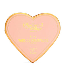 Heart-shaped blush compact with 'Chantel' branding on a white background