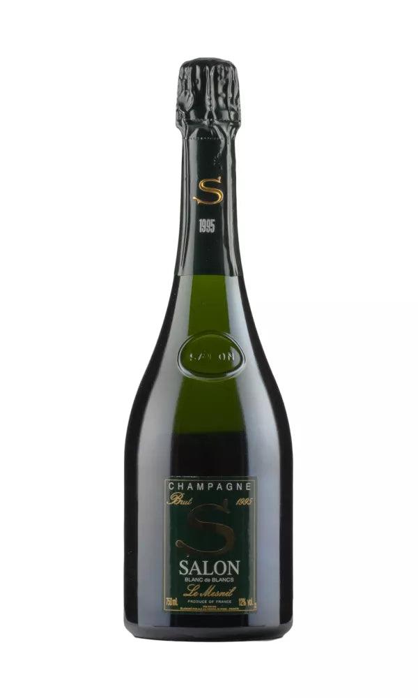 Salon 1995 Champagne bottle – vintage Blanc de Blancs with aged elegance and complexity.