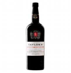 Taylor's Port wine bottle on a white background