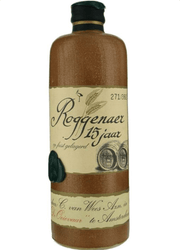 Bottle of Roggenaer 15 jaar with a brown label on a white background