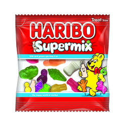 HARIBO Supermix bag with assorted jelly sweets.