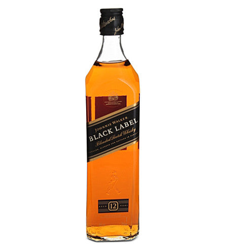 Johnnie Walker Black Label 12 Year Whisky 70cl bottle.
