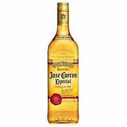Jose Cuervo Gold Tequila bottle with golden color and label.