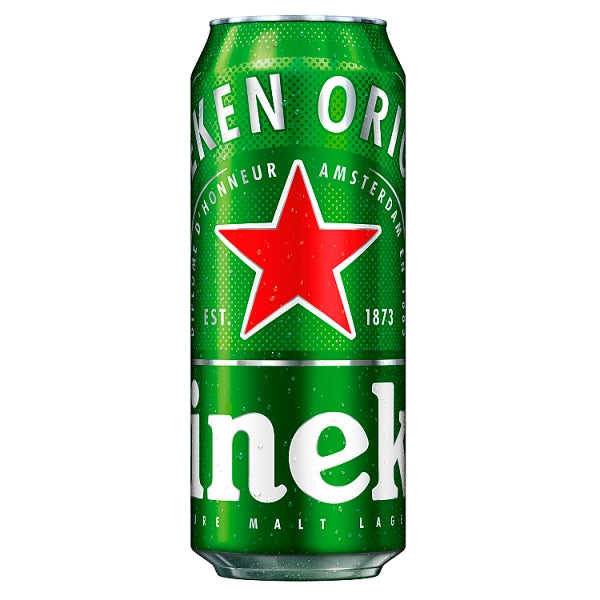 Heineken 440ml beer can from 4, 12, 24 pack, crisp lager with mild fruity aroma.