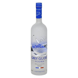 Grey Goose Magnum 1.75L Vodka bottle with blue label and French origin.