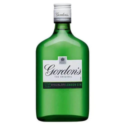 Gordon's Gin 35cl bottle displaying green packaging and signature label.