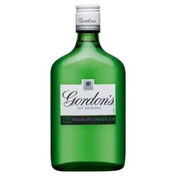 Gordon's Gin 35cl bottle displaying green packaging and signature label.