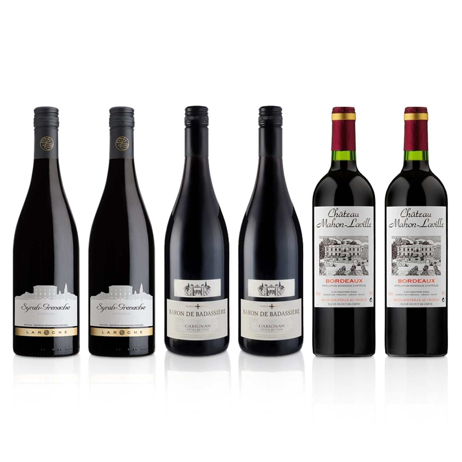 Taste of France pre-mixed wine case featuring French varietals in six bottles.