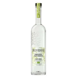 Belvedere Organic Infusions Pear & Ginger Vodka bottle with organic ingredients.