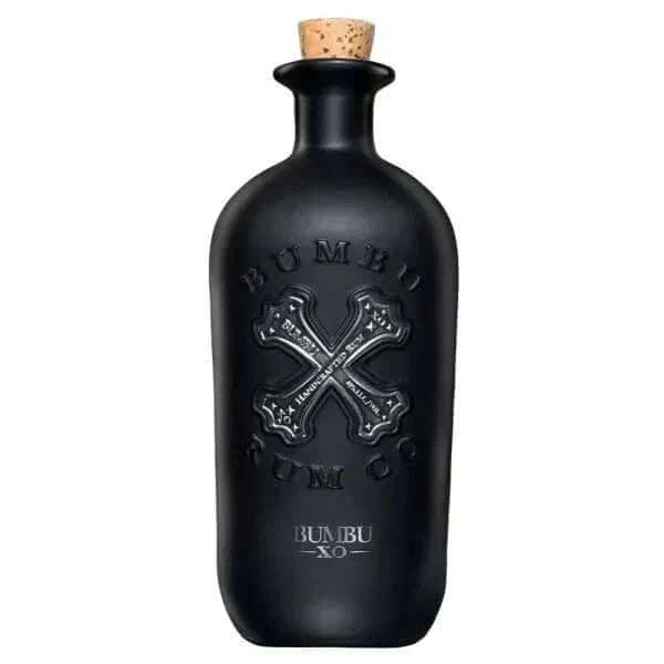 Bumbu XO Rum 70cl bottle with a cork top and embossed logo, premium rum.