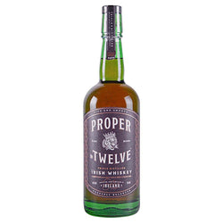 Proper Twelve Irish Whiskey bottle, triple distilled and smooth.
