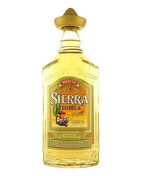 Sierra Reposado Gold Tequila bottle with golden hue and label.