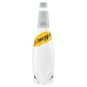 Schweppes Soda Water 1L bottle for delivery.