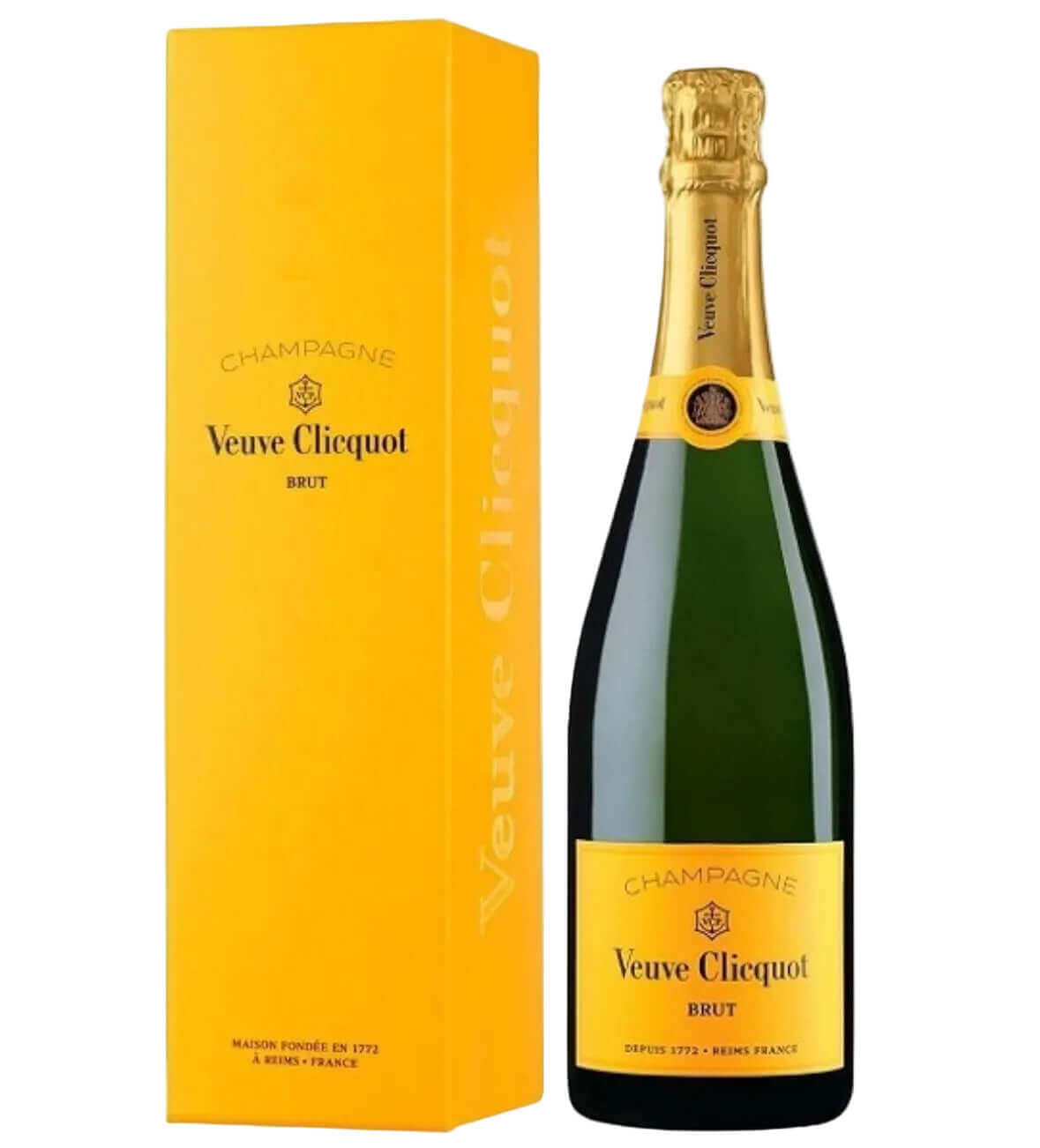 Bottle of Veuve Clicquot Yellow Label Brut champagne