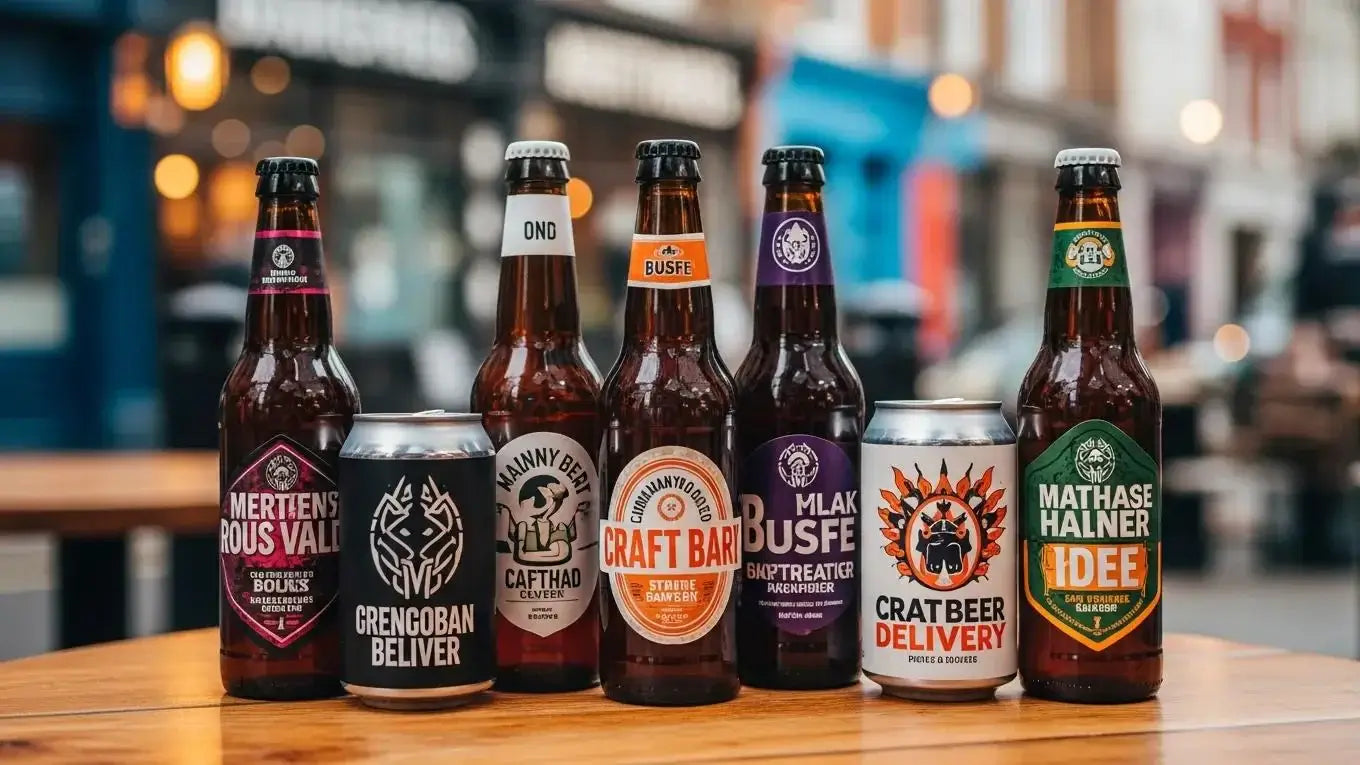 Craft beer selection in a cozy London setting, highlighting convenience and quality