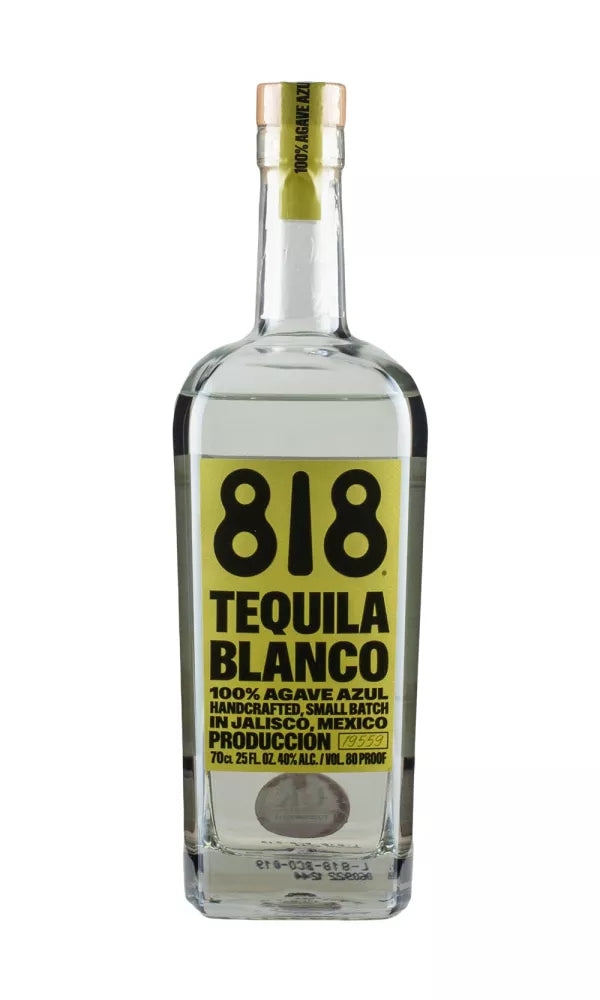 818 Blanco Tequila 70cl – clear, smooth tequila in a sleek bottle, highlighting fresh agave and citrus character.