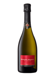 Bottle of Bernard Massard champagne on a white background