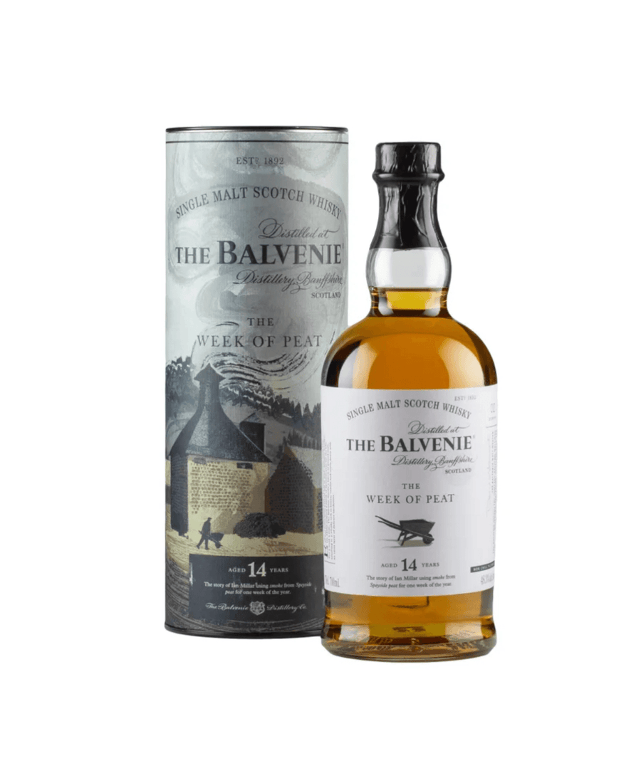Balvenie whisky bottle and packaging on a white background
