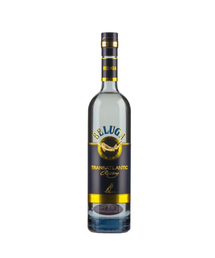 Bottle of Delug Transatlantic Cognac on a white background