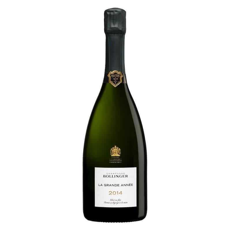 Bollinger La Grande Annee 2014 Champagne bottle, premium vintage, elegant design.