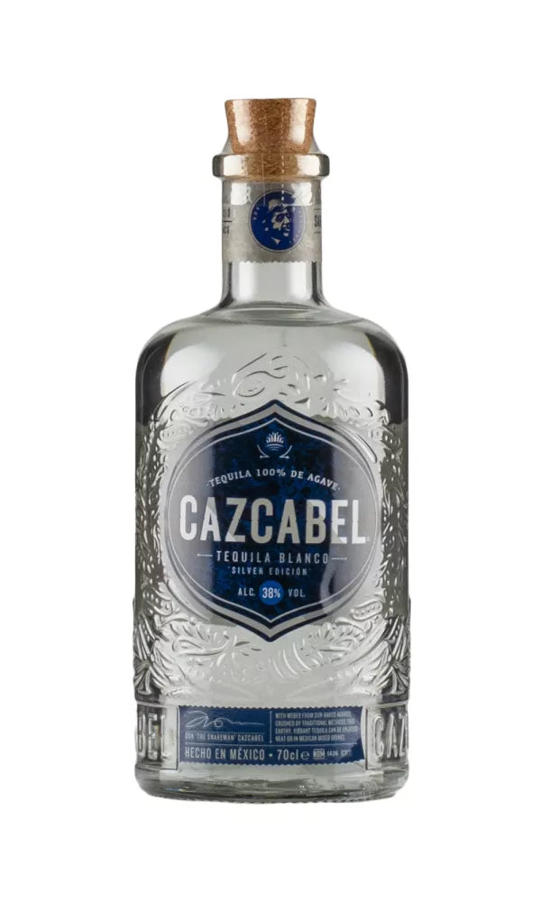 Cazcabel Blanco Tequila 70cl – clear, fresh tequila in a sleek bottle, highlighting crisp agave and citrus character.