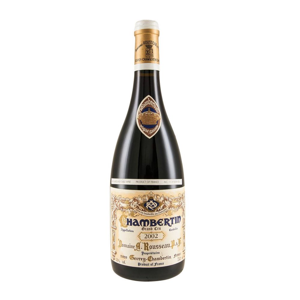 Chambertin Armand Rousseau 2002 red wine bottle, premium Pinot Noir from Burgundy, France. Wine delivery UK available.