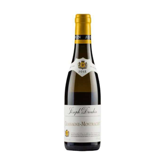 Chassagne Montrachet Joseph Drouhin Half 2018 white wine bottle, perfect for luxury gift delivery in London.