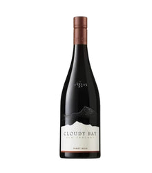 Cloudy Bay Pinot Noir wine bottle on a white background