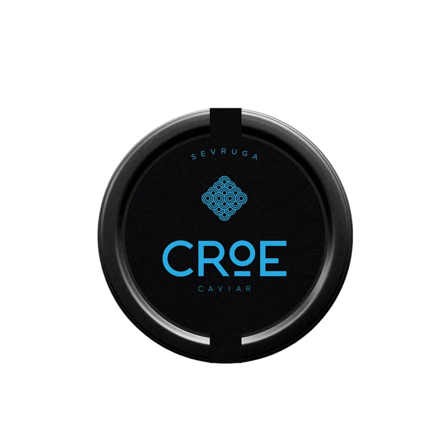 Croe Sevruga Caviar with blue logo 