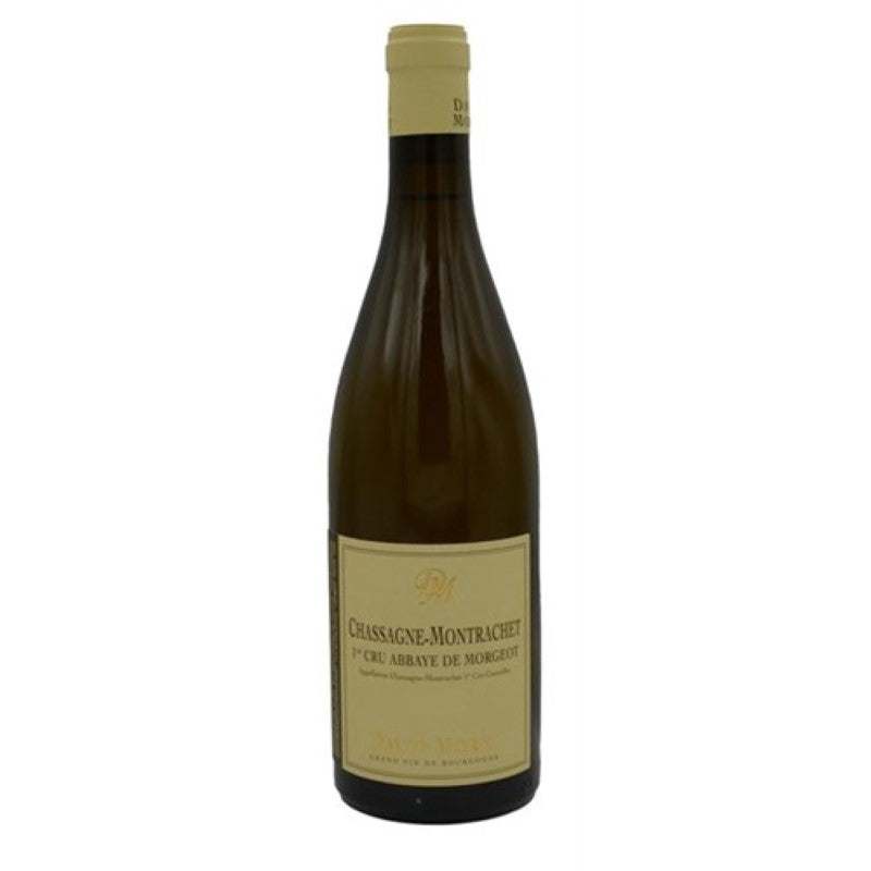 David Moret Chassagne-Montrachet 1er Cru 'Abbaye de Morgeot' 2022 white wine bottle, elegant Bourgogne Chardonnay.