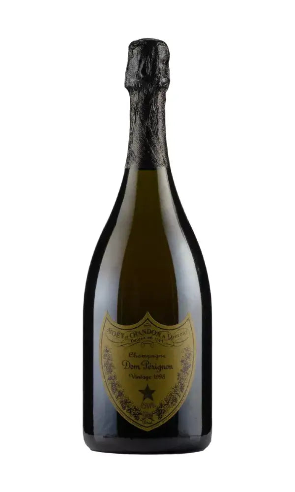 Dom Pérignon 1998 bottle – mature vintage Champagne with rich, nutty complexity.