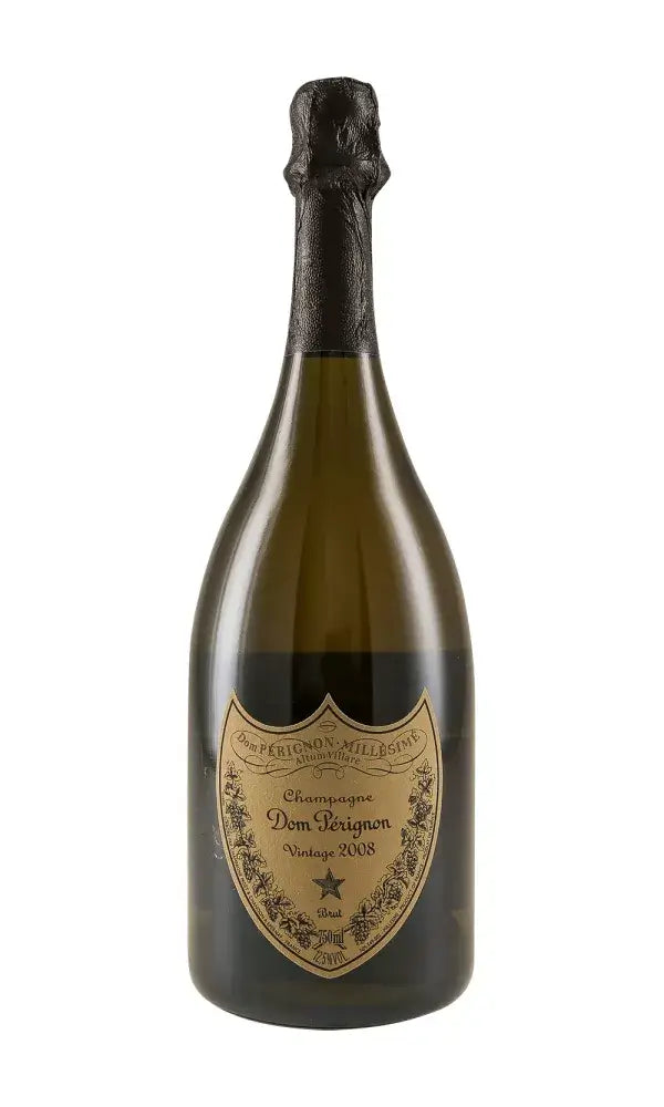 Dom Pérignon 2008 bottle – legendary vintage Champagne with balance and aging potential.