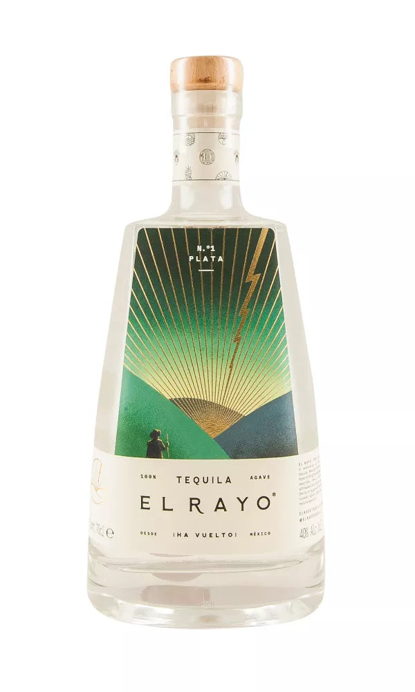El Rayo Plata Tequila 70cl – clear, vibrant tequila in a sleek bottle, showcasing crisp agave and citrus character.