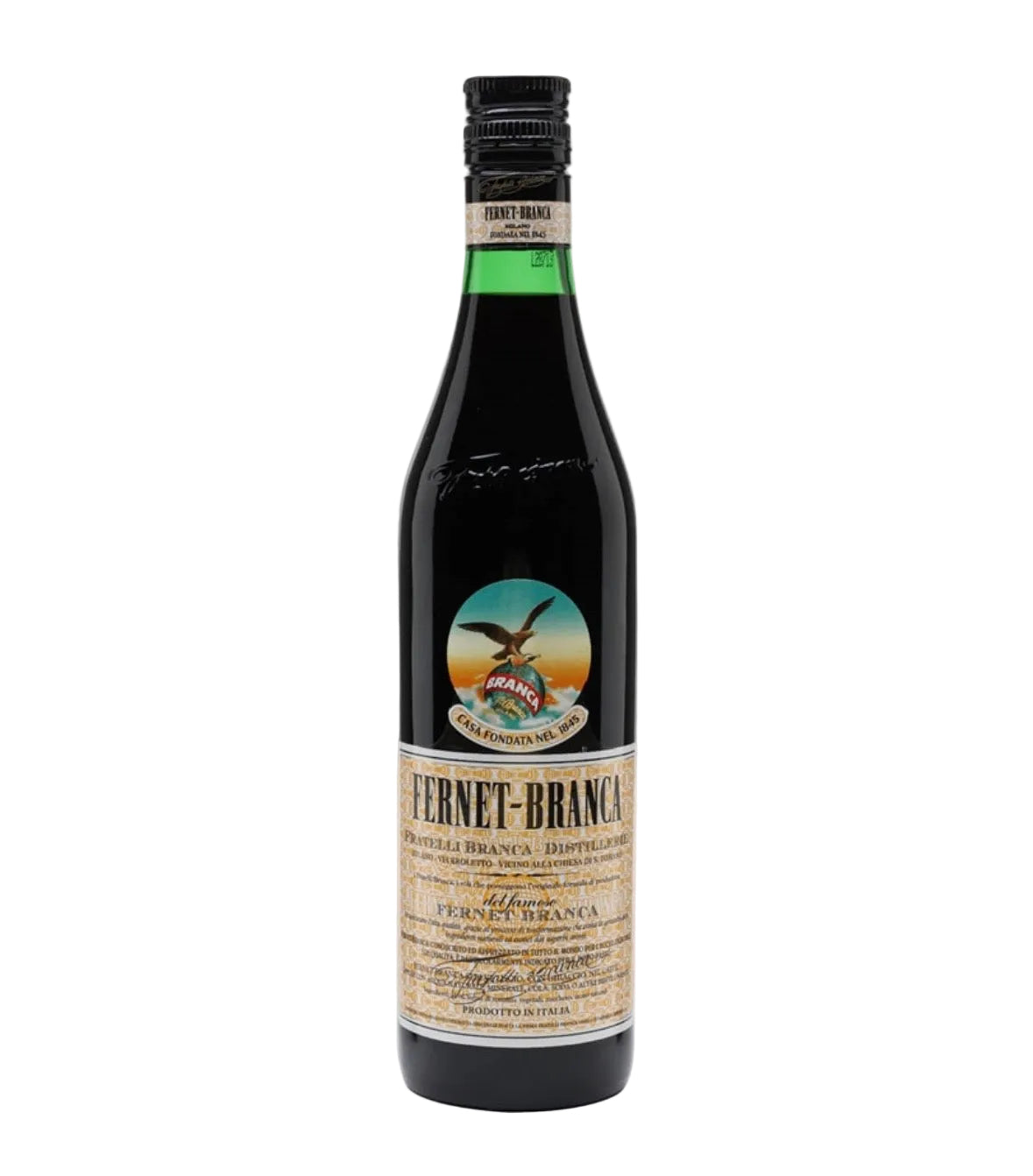 Bottle of Fernet-Branca 70cl, the original Italian bitter amaro made in Milan
