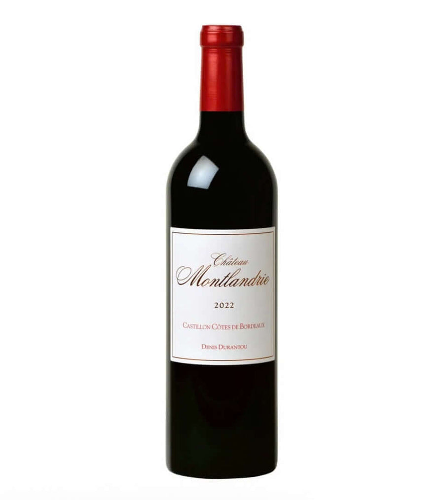 Bottle of Château Montlandrie 2022, a Merlot-led red from Castillon Côtes de Bordeaux made by the Durantou family, 75cl