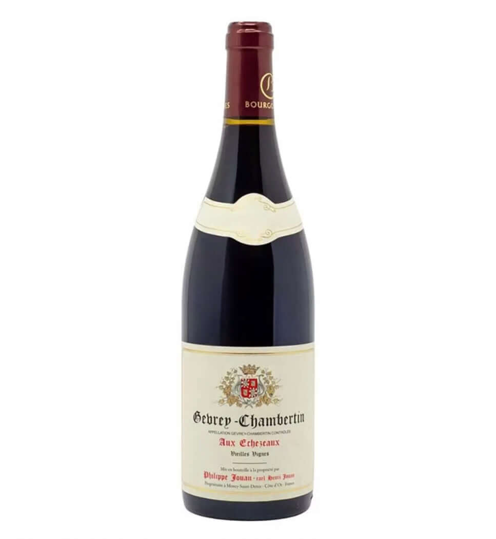 Bottle of Domaine Henri Jouan Gevrey-Chambertin Aux Echézeaux 2021, old-vine Pinot Noir from the Côte de Nuits, Burgundy, 75cl