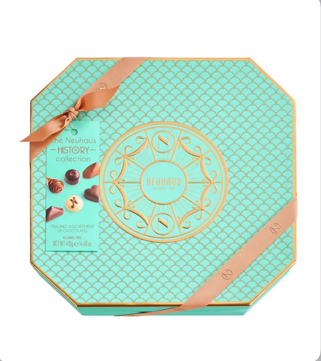 Luxury chocolate box with Neuhaus branding on a white background