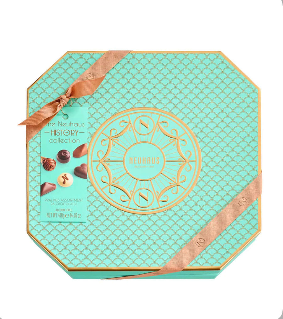 Luxury chocolate box with Neuhaus branding on a white background