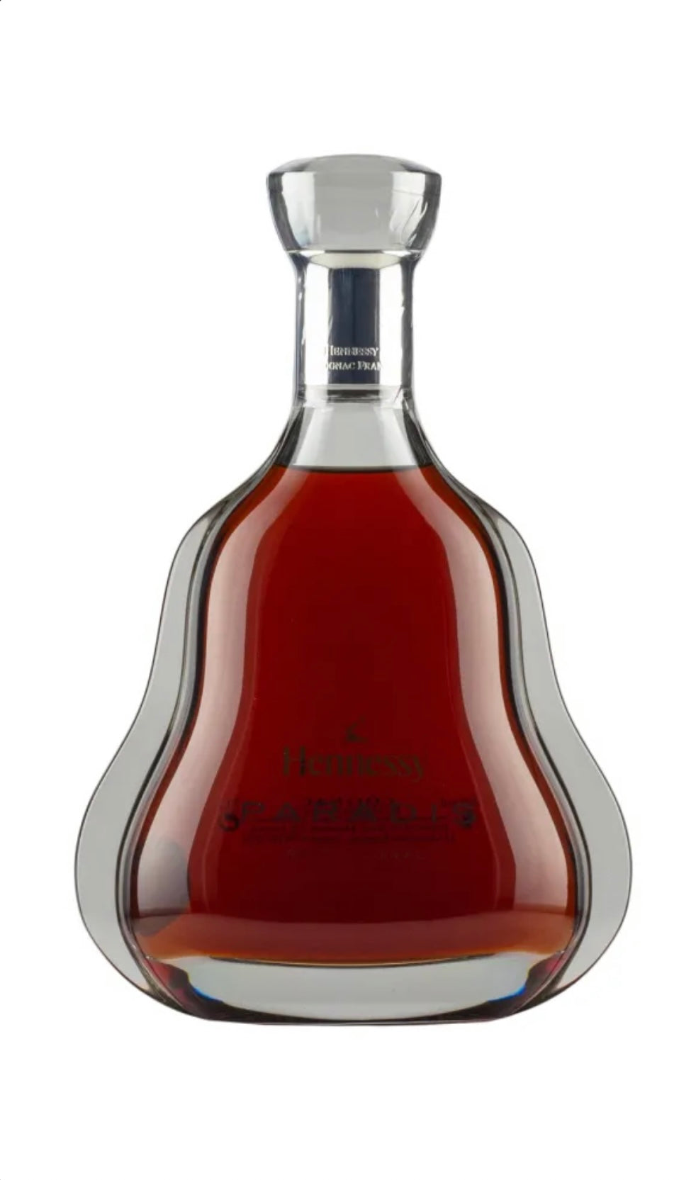 Bottle of Hennessy cognac on a white background