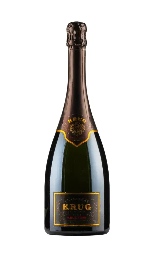 Krug 1995 Champagne bottle – richly aged Champagne with caramelized complexity.