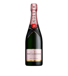 A bottle of Moët & Chandon Crème Impérial Champagne on a solid white background.