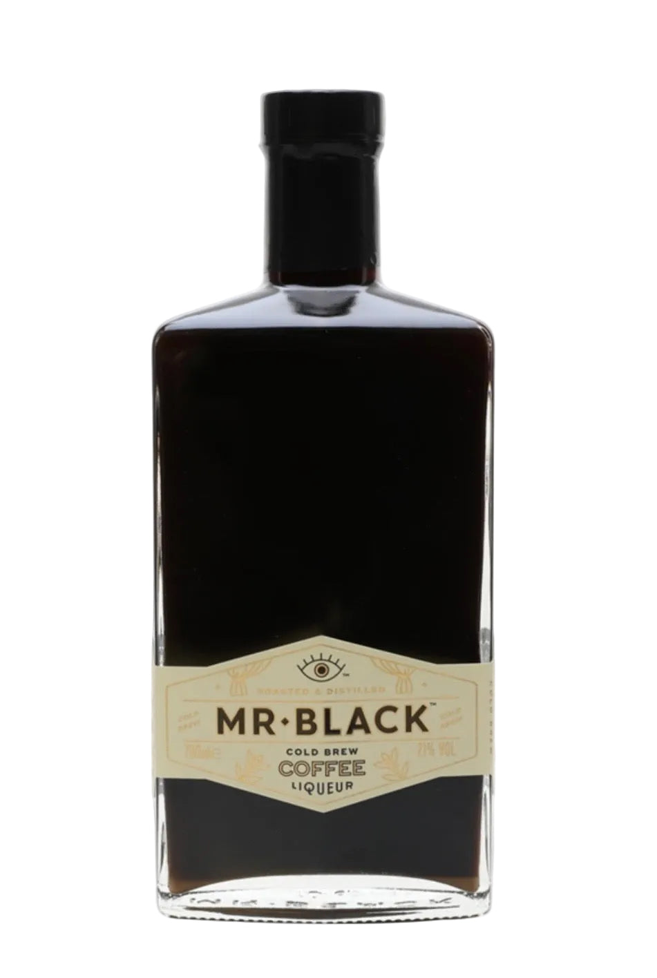 A bottle of Mr. Black Cold Brew Coffee Liqueur on a solid white background.