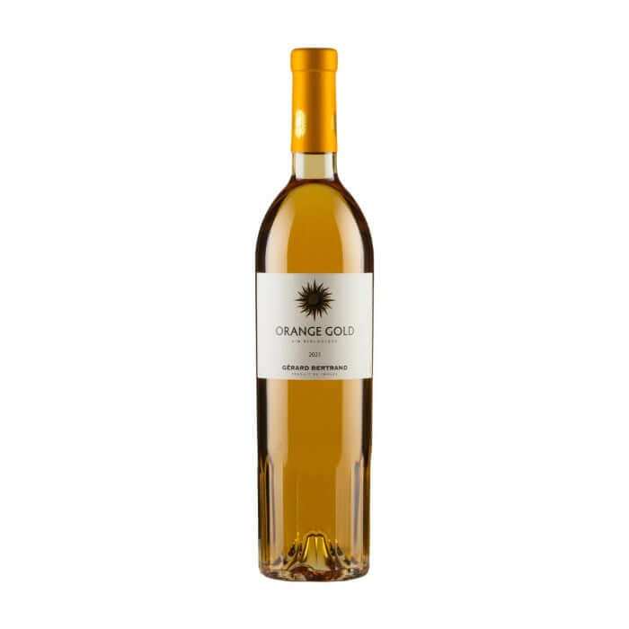 Bottle of Orange Gold Gerard Bertrand 2021 wine, a luxurious Mediterranean selection, ideal for gift delivery in London.