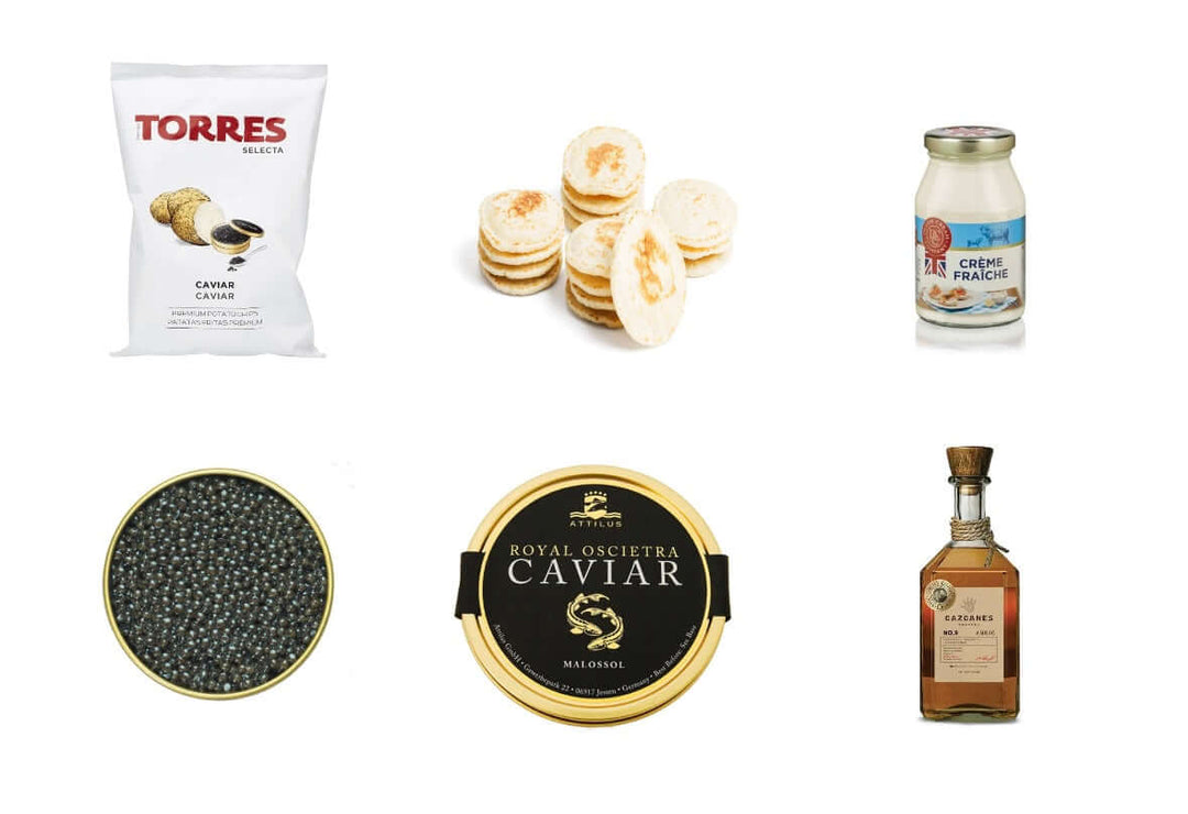 Elite Royal Oscietra Caviar & Cazcanes Añejo Tequila Opulence Gift Set